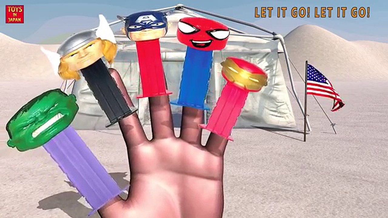 MARVEL AVENGERS PEZ CANDY DISPENSER Finger Family & MORE | Nursery Rhymes In 3D Animation