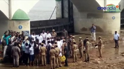 ஆற்றில் இறங்கி சேதங்களை பார்வையிட்ட முதல்வர் பழனிச்சாமி-வீடியோ