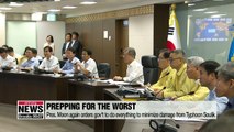 Pres. Moon again orders gov't to do everything to minimize damage from Typhoon Soulik