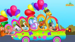 The Wheels On The Bus Animal Song I Popular Nursery Rhymes I Animal Sounds