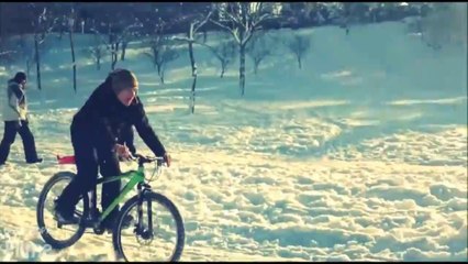 Mit dem Fahrrad im Schnee