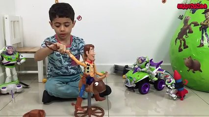 Toy Story GIANT Surprise Egg Opening! Unboxing Buzz Lightyear & Woody Toys | Kiddyzuzaa