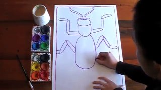 How to draw and paint a pattern beetle