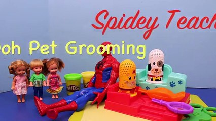Play Doh Fuzzy Pets Salon Toy Review With Barbie Kelly Dolls