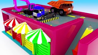 Colors for Children to Learn with Street Vehicles with Ship and Toy Train for Kids, 3D Par