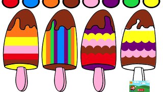 Learn Colors for Kids and Color Popsicles Coloring Page