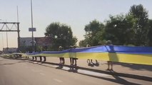 Watch: Ukraine celebrates independence with 2,700 metre flag