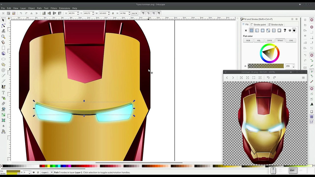 Inkscape: Máscara de Ironman 9