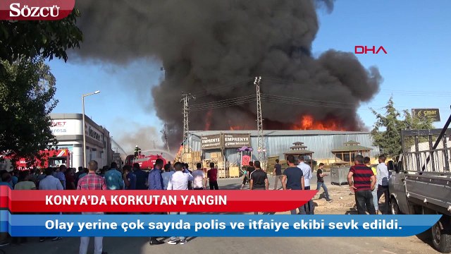 Konya’da mobilya dekorasyon fabrikasında yangın