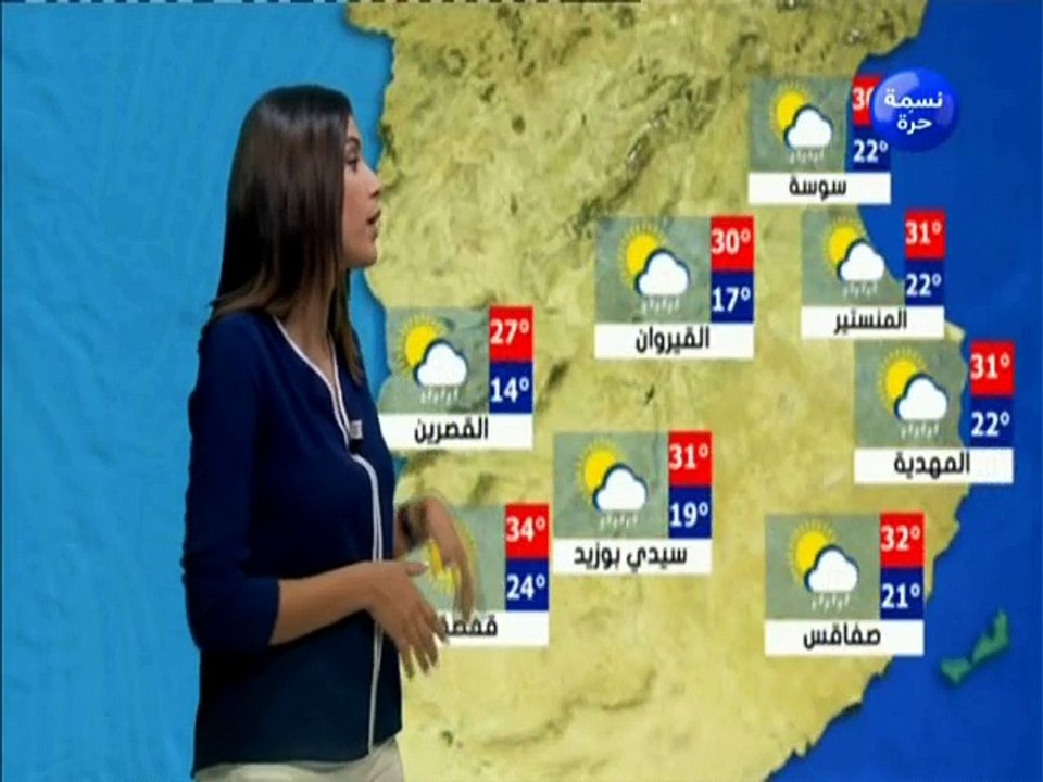 النشرة الجوية المسائية ليوم الجمعة 24 أوت 2018...