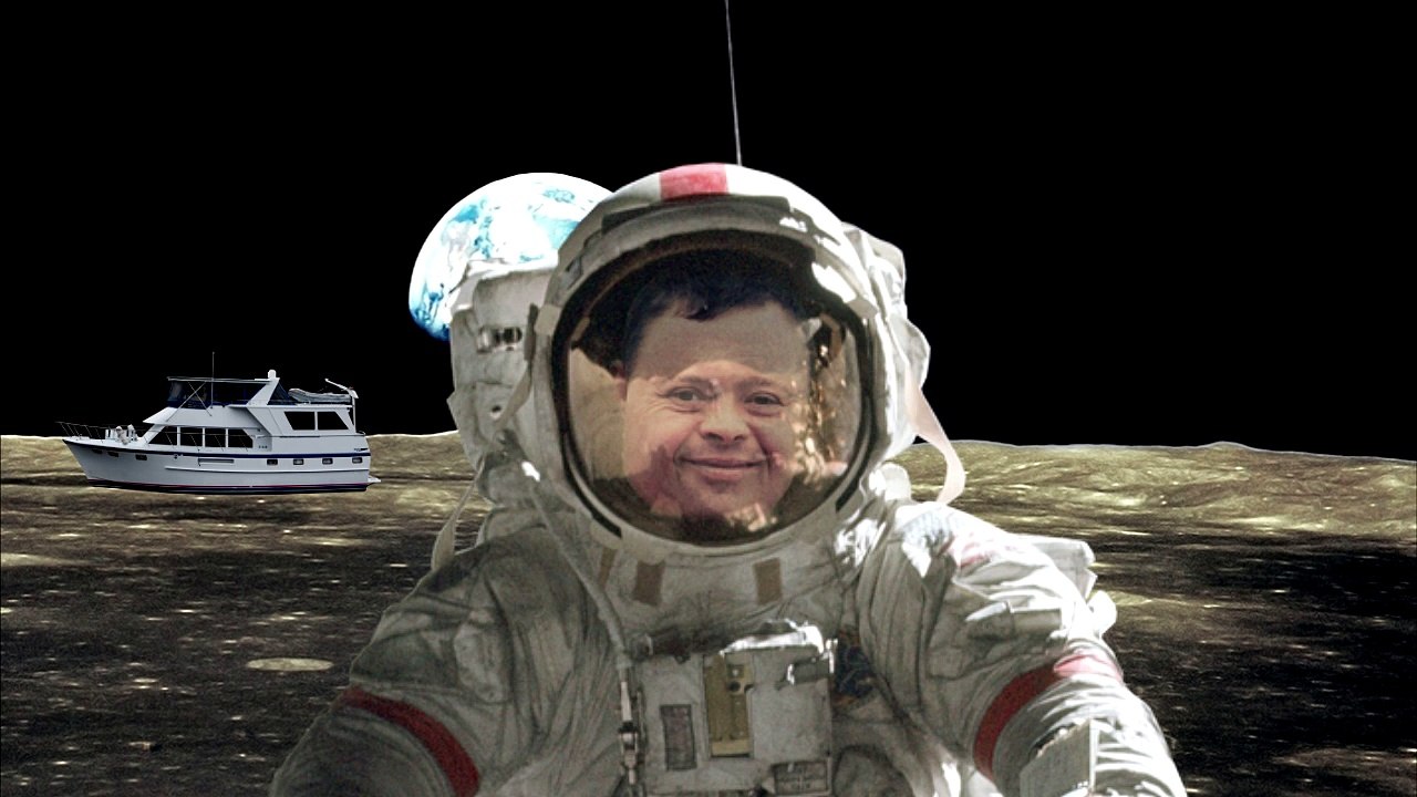 Richard picks up Moon Rocks!