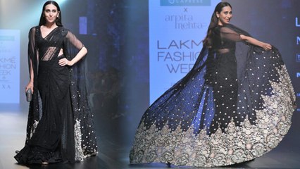 Download Video: Karishma Kapoor walks the ramp for Arpita Mehta at Lakme Fashion Week 2018; Watch Video | FilmiBeat