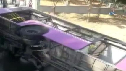 Sarıyer'de Halk Otobüsü Devrildi