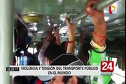 Videos de violencia y tensión en el transporte público de diferentes países
