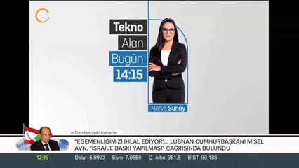 Tekno Alan bugün 14:15'te