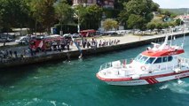 Sariyer’de denize düşen atın kurtarılma anı havadan görüntülendi