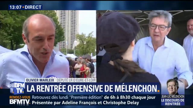 On ne refuse jamais une occasion de débattre avec des adversaires politiques” (O. Marleix, député LR en visite à l’Université d’été LFI)