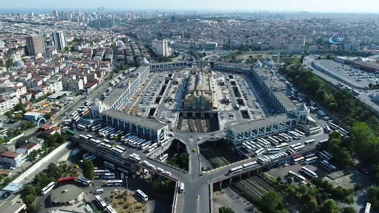 15 Temmuz Demokrasi Otogarı’ndaki dönüş hareketliliği havadan görüntülendi