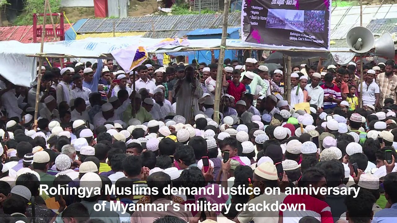 Rohingya protest for 'justice' on crackdown anniversary