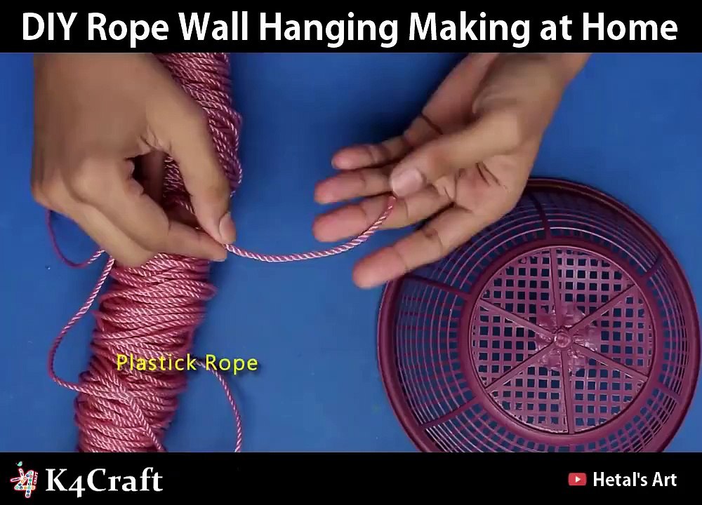 DIY Rope Wall Hanging Making at Home via Hetal's Art, Dailymotion Video