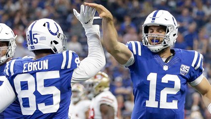 Luck floats a dime to Ebron for their first preseason TD
