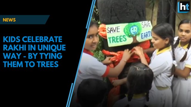 UP kids celebrate rakhi in unique way by tying them to trees