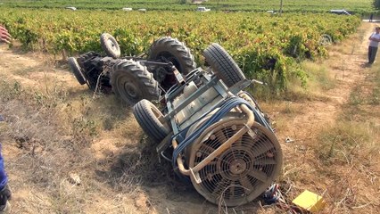 Devrilen traktörün altında kalan sürücü öldü - MANİSA