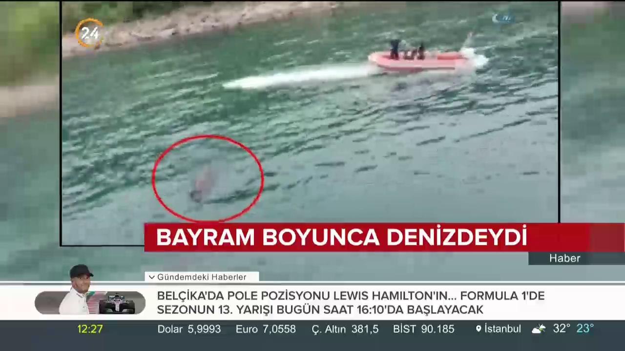Bayram boyunca denizdeydi