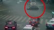 A car stalled at an intersection amid heavy rains. Watch how the vehicle was moved out of the way.