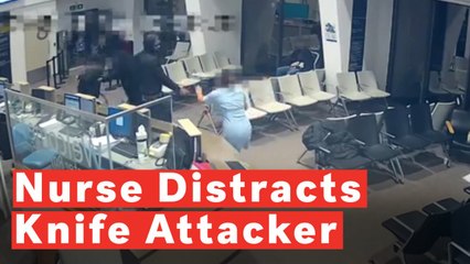 CCTV Shows Moment Brave Nurse Distracts Knife Attacker