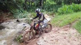 Bike motor in the water mud