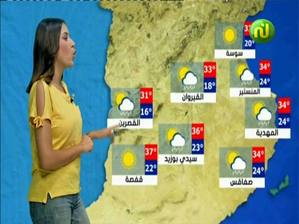 النشرة الجوية المسائية ليوم الأحد 26 أوت 2018 ...