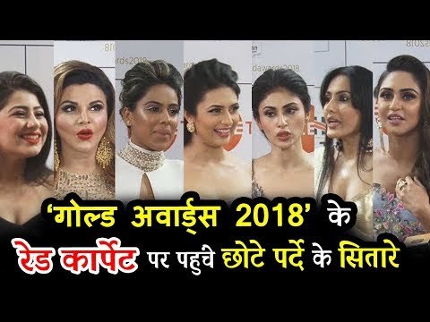 GOLD Awards 2018 के रेड कारपेट पर | Divyanka Tripathi, Arshi Khan, Rakhi Sawant, Krystle D'Souza