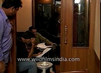 Sanjay Dutt records Aye Shivani song from the movie _Khoobsurat