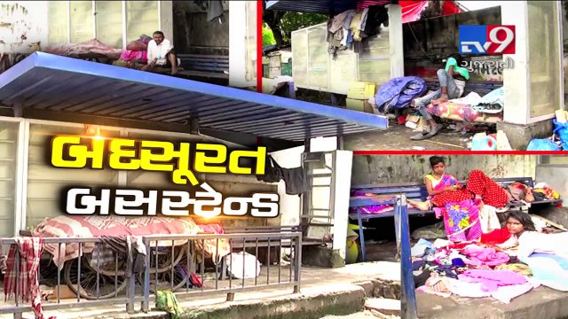 Surat bus stands have become shelters for homeless,