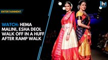 Watch: Hema Malini, Esha Deol walk off in a huff after ramp walk