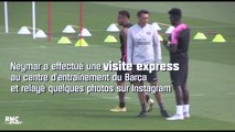 Neymar a rendu une visite éclair à ses anciens coéquipiers du Barça