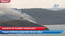 Riva'da askeriye ait alanda orman yangını çıktı