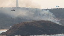 Beykoz Riva'da askeriye ait alanda orman yangını çıktı