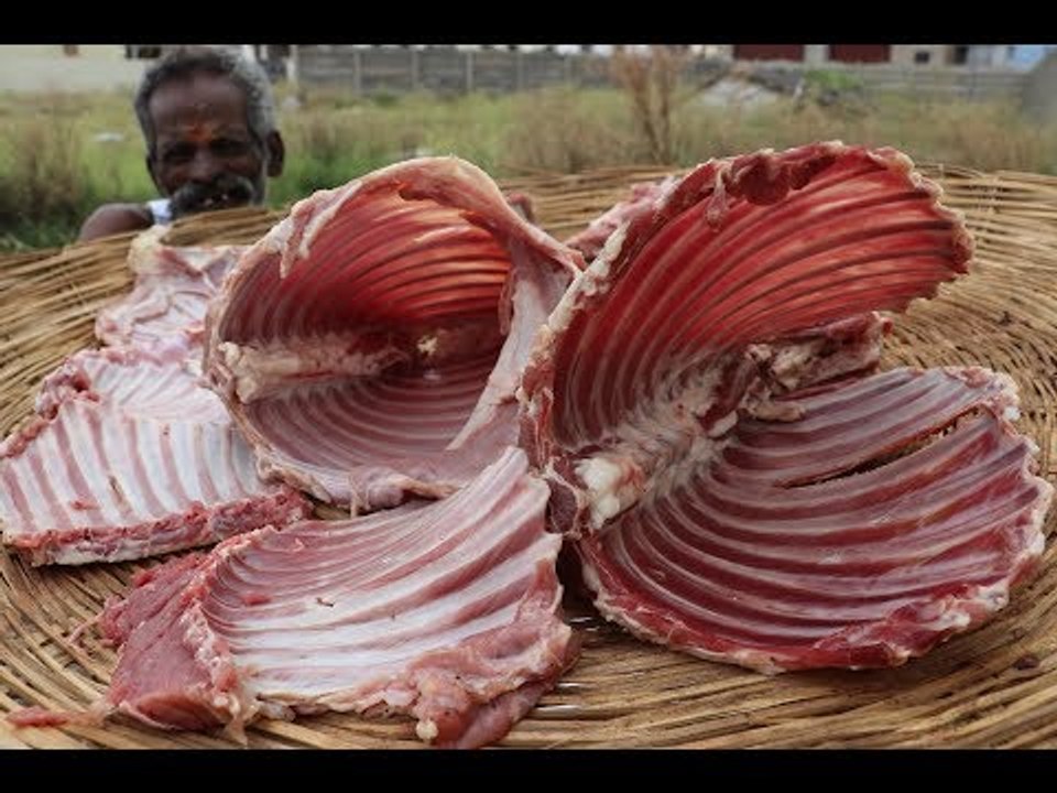 Goat Chest Bone Prepared by My DADDY / Village Food Factory