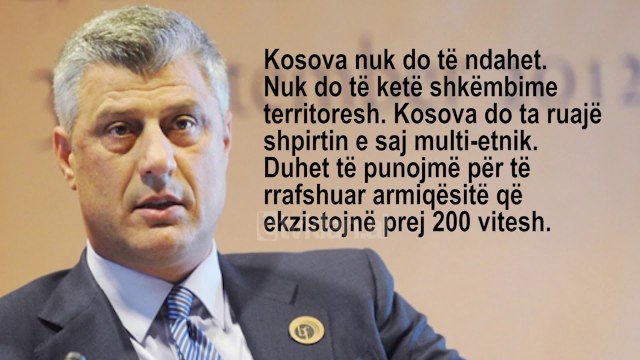 Thaçi kunder ndarjes se Kosoves