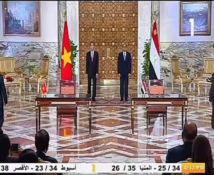 السيسي ونظيره الفيتنامي يشهدان توقيع مذكرات تفاهم اقتصادى بين البلدين