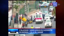 Varios heridos tras fuerte accidente de tránsito en el suroeste de Guayaquil