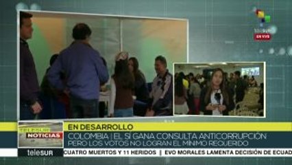 Colombia: gana "Sí" en consulta anticorrupción mas no llega al umbral