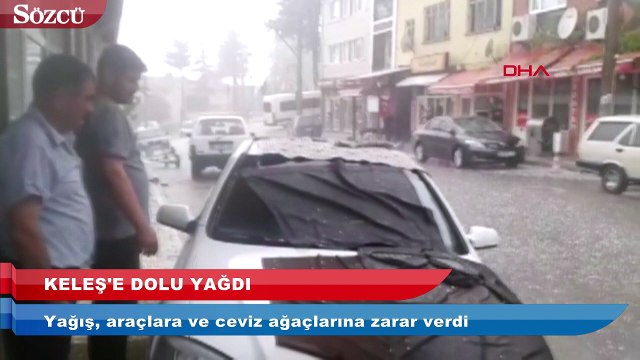 Keles'e dolu yağdı