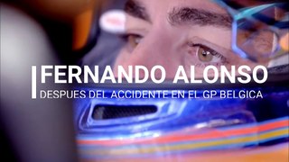 ACCIDENTE FERNANDO ALONSO DESPUES F1 GP BELGICA 2018 AFTER CRASH BELGIUM GP