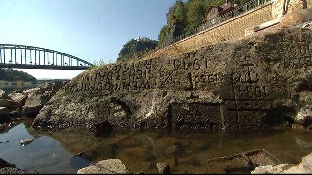Europe drought reveals 'Hunger Stones' in Czech river