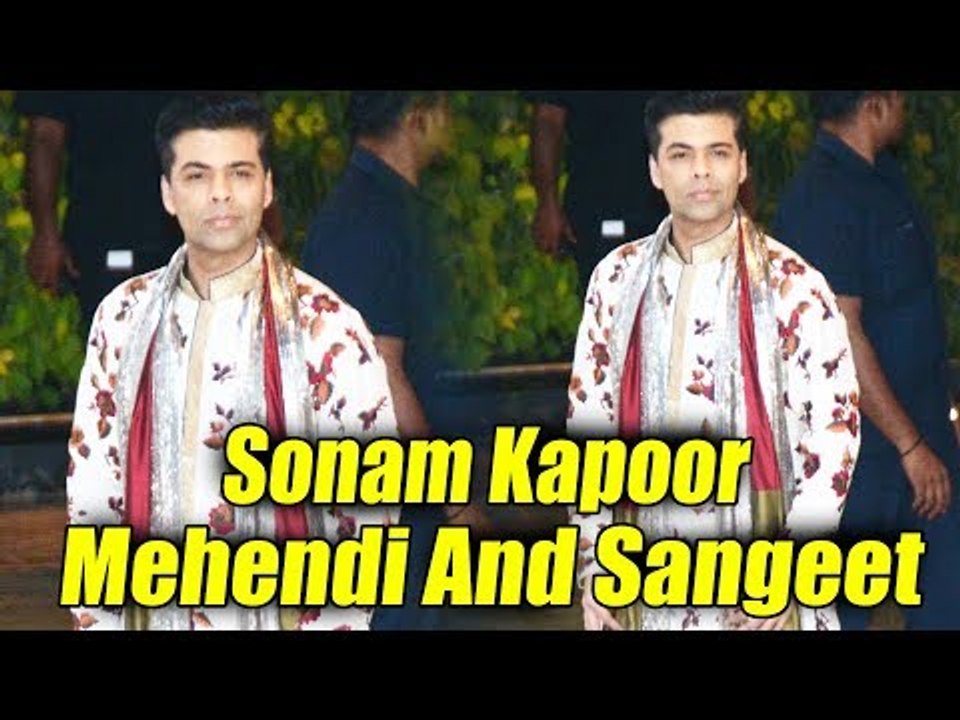 कारन जोहर पहुंचे सोनम कपूर - आनंद आहूजा के संगीत पर