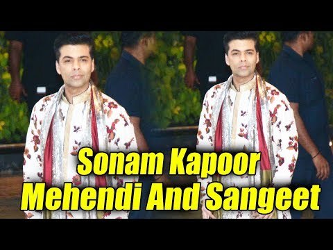 कारन जोहर पहुंचे सोनम कपूर - आनंद आहूजा के संगीत पर