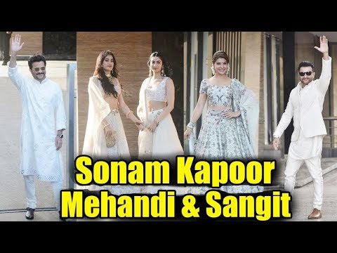 बॉलीवुड सेलेब्स पोहंचे सोनम कपूर की मेहँदी और संगीत रसम पर